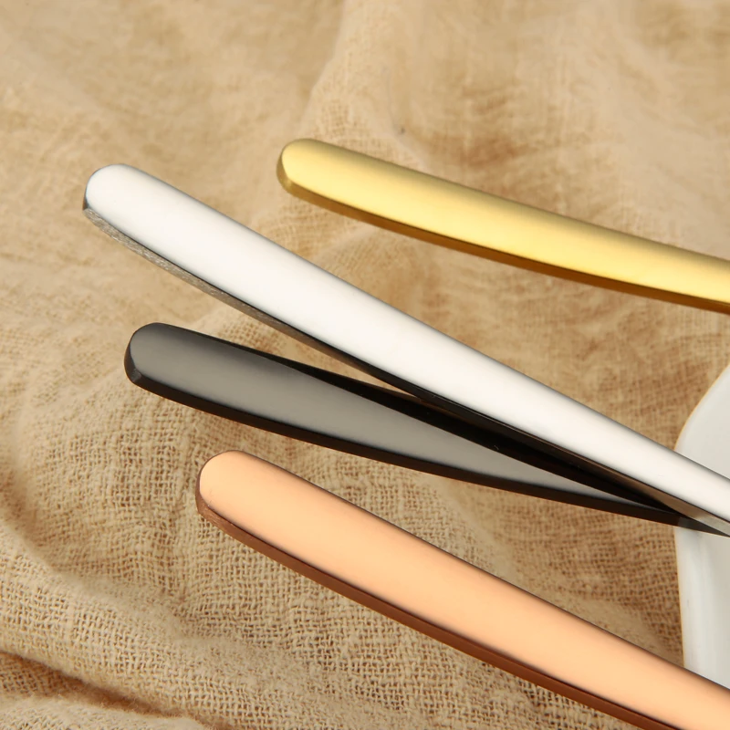 
Titanium-Plated Metal Fork Spoon Korean type Stainless Steel cutlery 