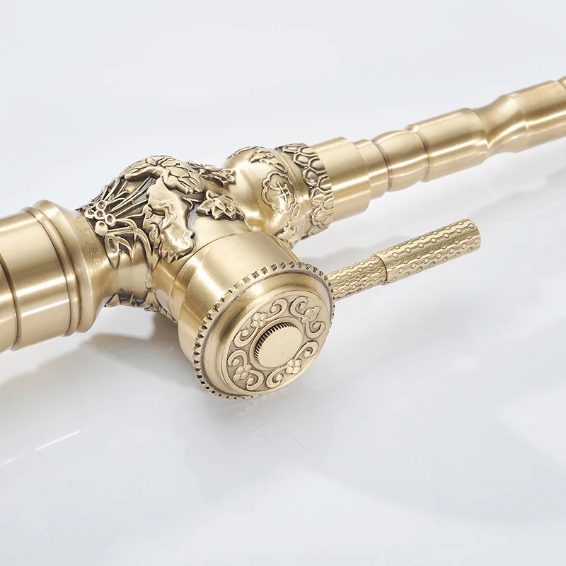 Luxury Vintage Style Antique Faucet Basin Faucet Antique Bronze Kitchen Antique Brass Ceramic Contemporary Fapully Europe CN;ZHE