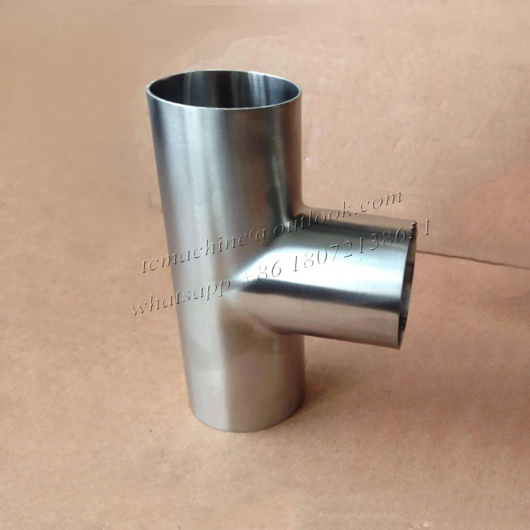 polished 4' CF8 Stainless steel ss304 tube parts  food grade soldering tee joint