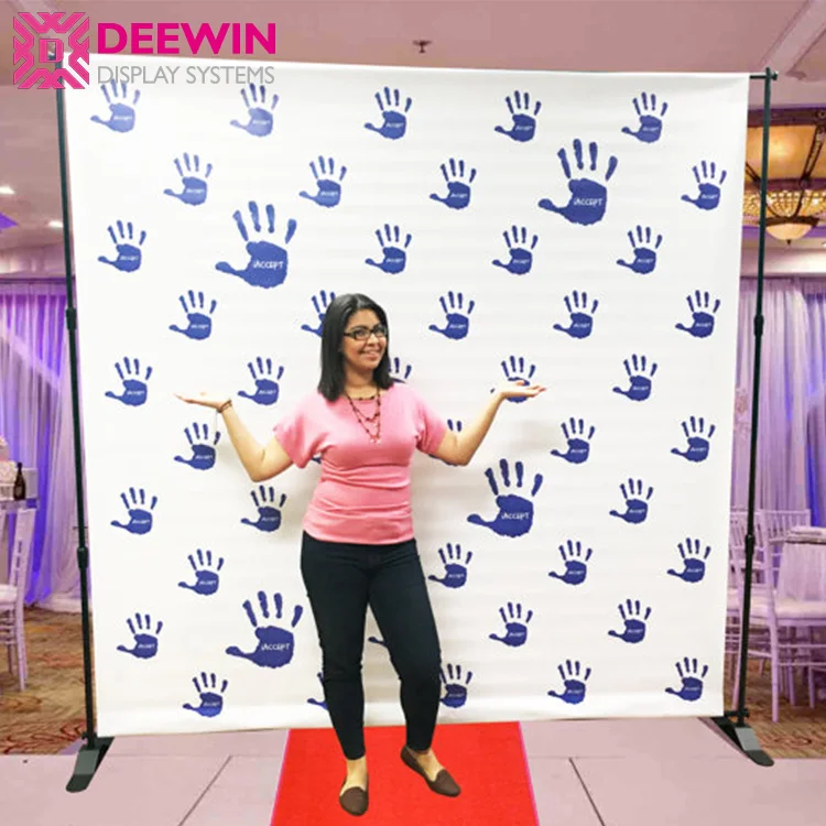 Портативная Алюминиевая выставочная трубка, тканевый Натяжной дисплей, большой стенд для баннеров