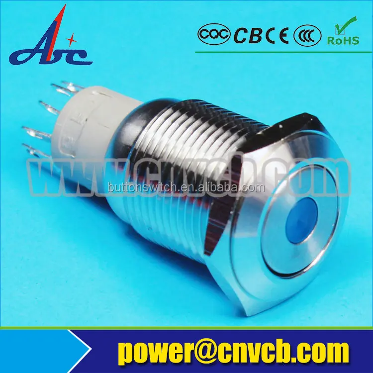 1631F 16 мм квартира с полукруглой головкой мгновенного дот-лампа 16 мм антивандальный выключатель