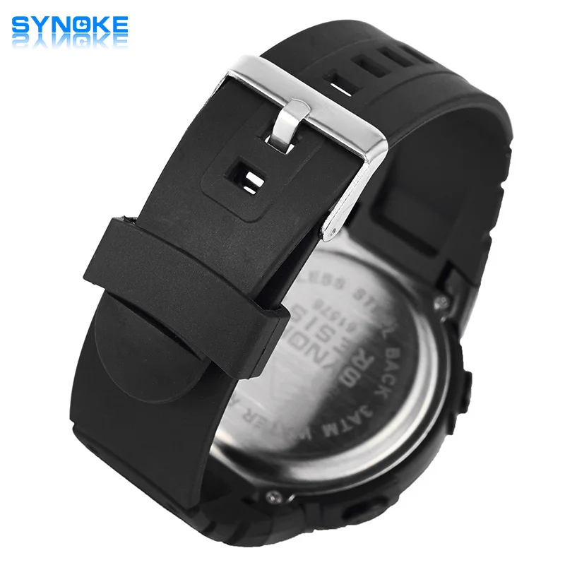 SYNOKE 61576 Fashion Brand Watch Men Silicone LED Sports Watch Life Waterproof Digital Watches Clock relogio masculino