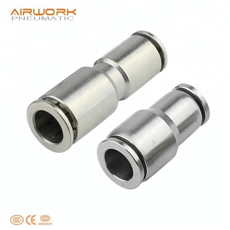 PV copper nickel one-touch air pipe fitting formula 90 degree elbow equal connector
