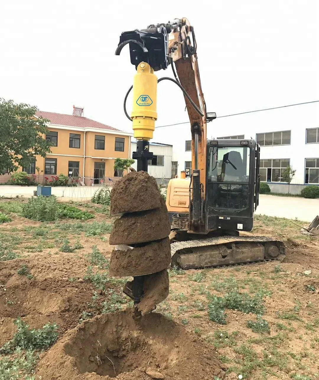 Колесный экскаватор, земельный шнек сверлы, земляной Бур, буровое долото для экскаватора