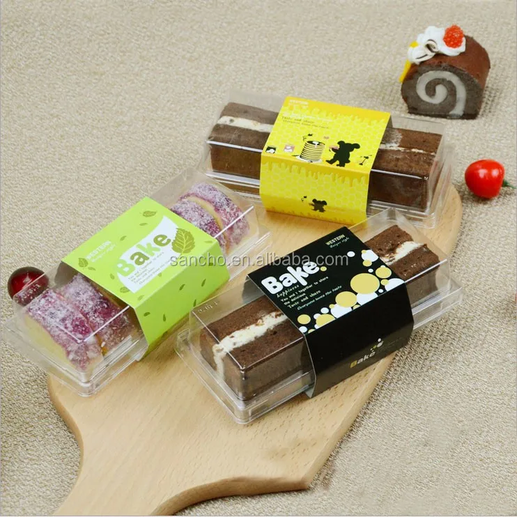 Rectangular plastic blister cake box packaging