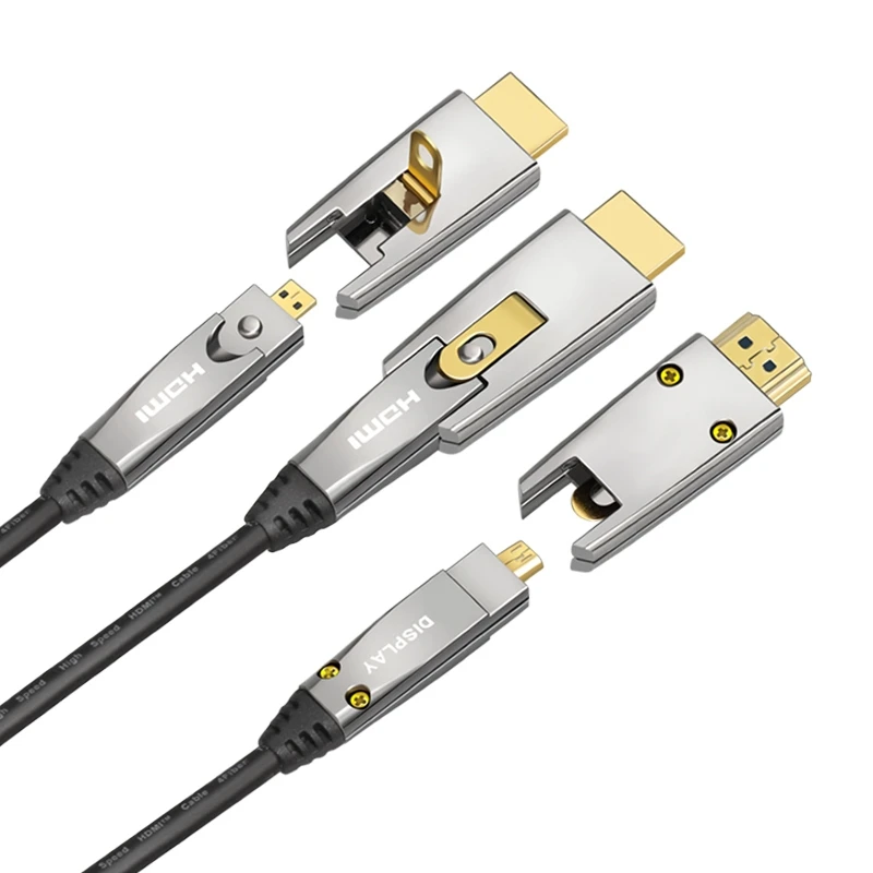 Оптоволоконный кабель xanuan Active HDMI с разъемом micro HDMI 200 м, кабель HDMI 4K 60 Гц для настенной установки