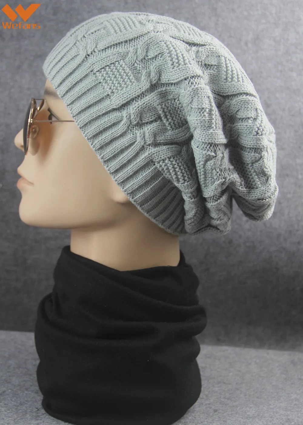 
Wefans Autumn and winter new explosion models big twist hat knit hat ebay couple neutral man wool hat for women 