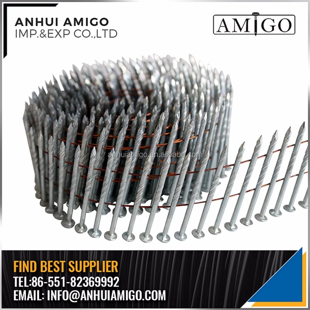 16 DEGREE ELECTRO GALVANIZED WIRE PALLET COIL NAILS SCREW SHANK DIAMOND POINT