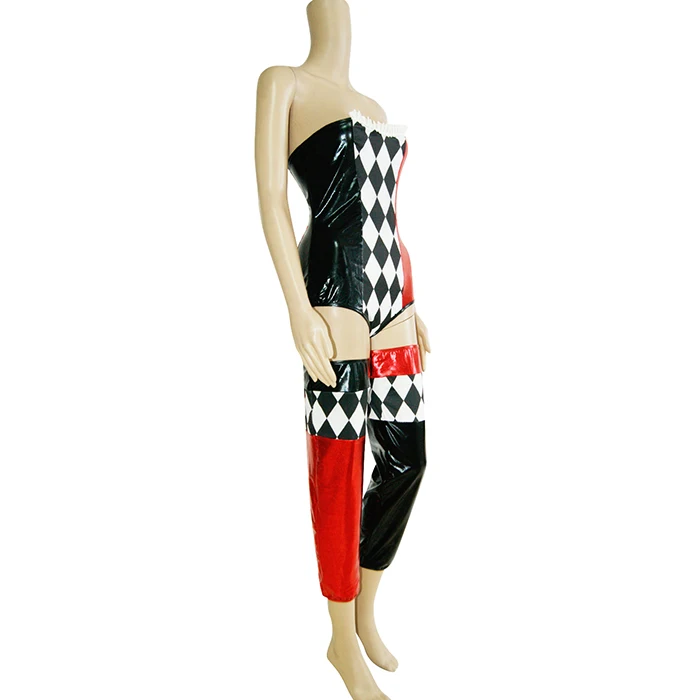 Sexy Clown Cosplay Costume Sequins Strapless Back Lace-Up Catsuit Lingerie Halloween Costume