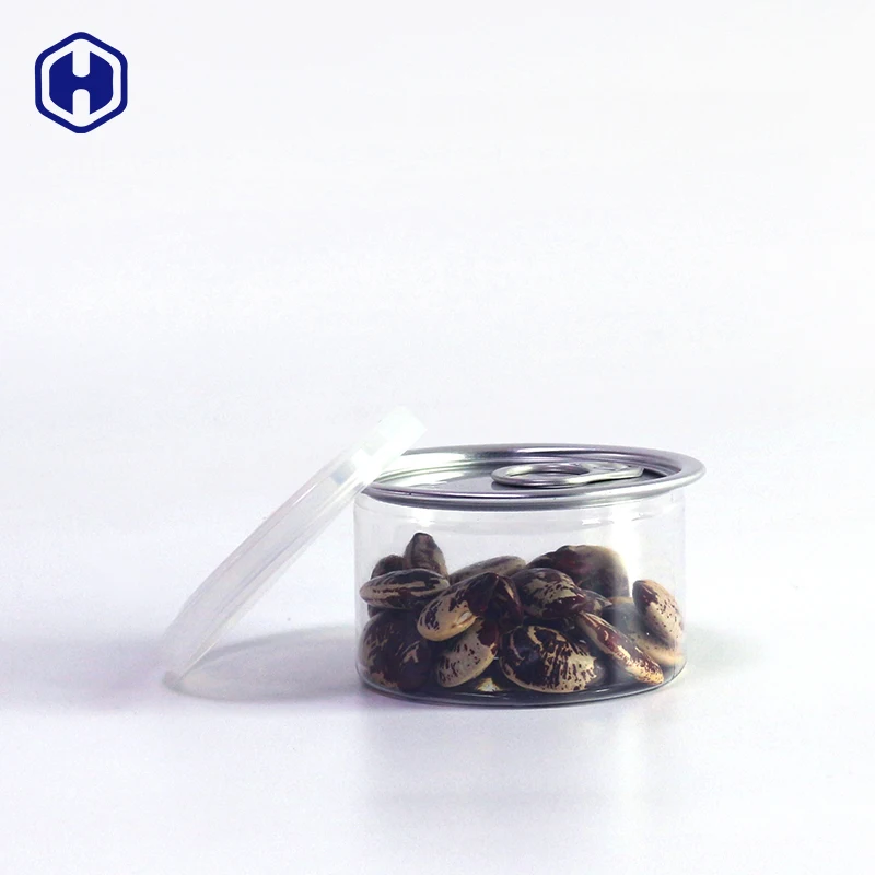 Diameter 64 body height 38 mm 211 easy open ends lid 100ml empty tuna packaging plastic PET can