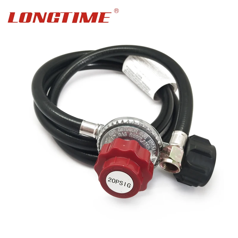 LONGTIME 0-20 PSI Butane Propane LPG High Pressure Regulator with 4 FT Hose