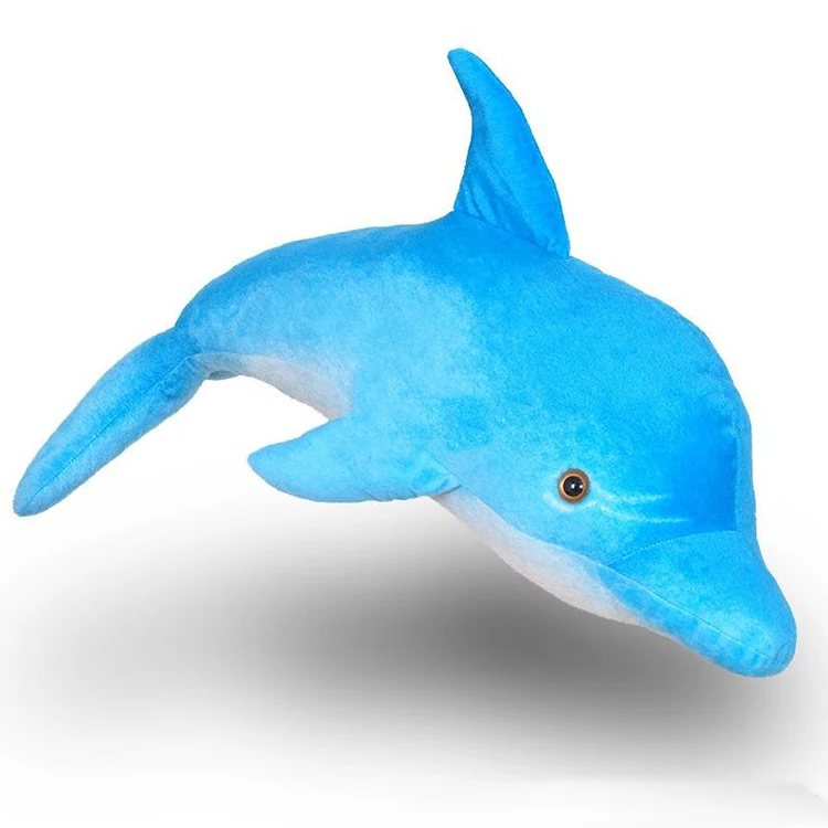 Soft cute Plush stuffed sea world animals  blue dolphin