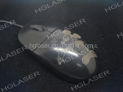 HGTECH 50w Computer Laptop Keyboard Mouse Fiber Laser Marking Machine With Raycus Laser Source