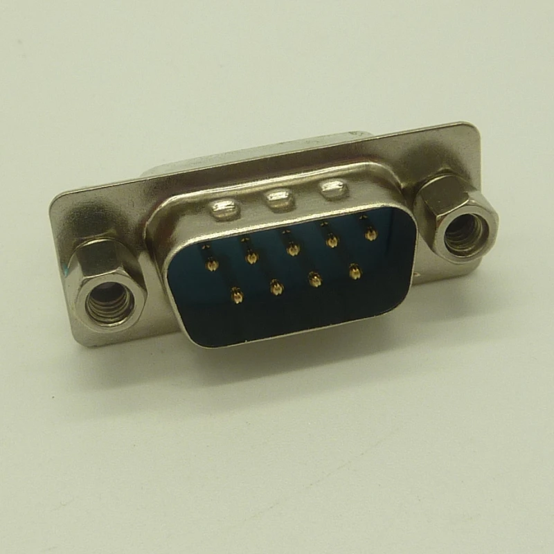 D-sub 9pin panel mounted industrial standard straight male connector