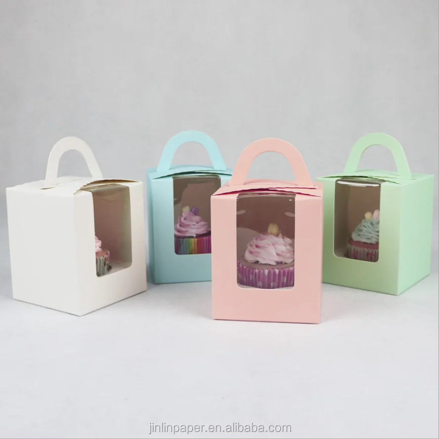 
Factory Cheap Paper Muffin Cake Box With Handle Single Divider 