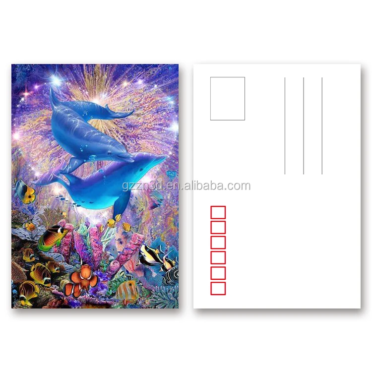 Dolphin Design 3D lenticular postcard printing PET/ PP Landscape