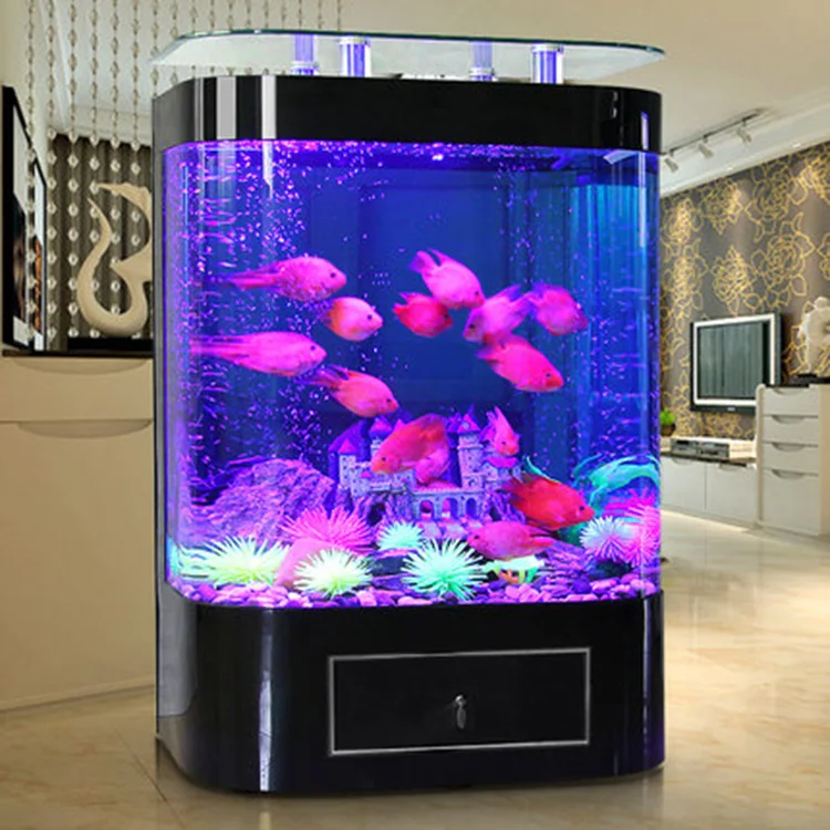 New product elegant curved screen fish aquarium tanks with filter