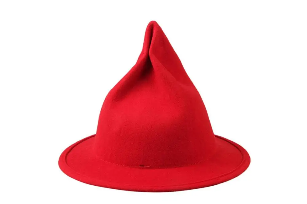 Женская шерстяная фетровая остроконечная шляпа карамельного цвета