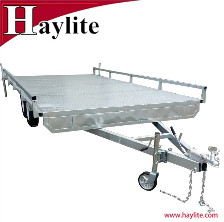 Fully Galvanized Tandem Flat Deck Trailer Fully Weld Structure for sale