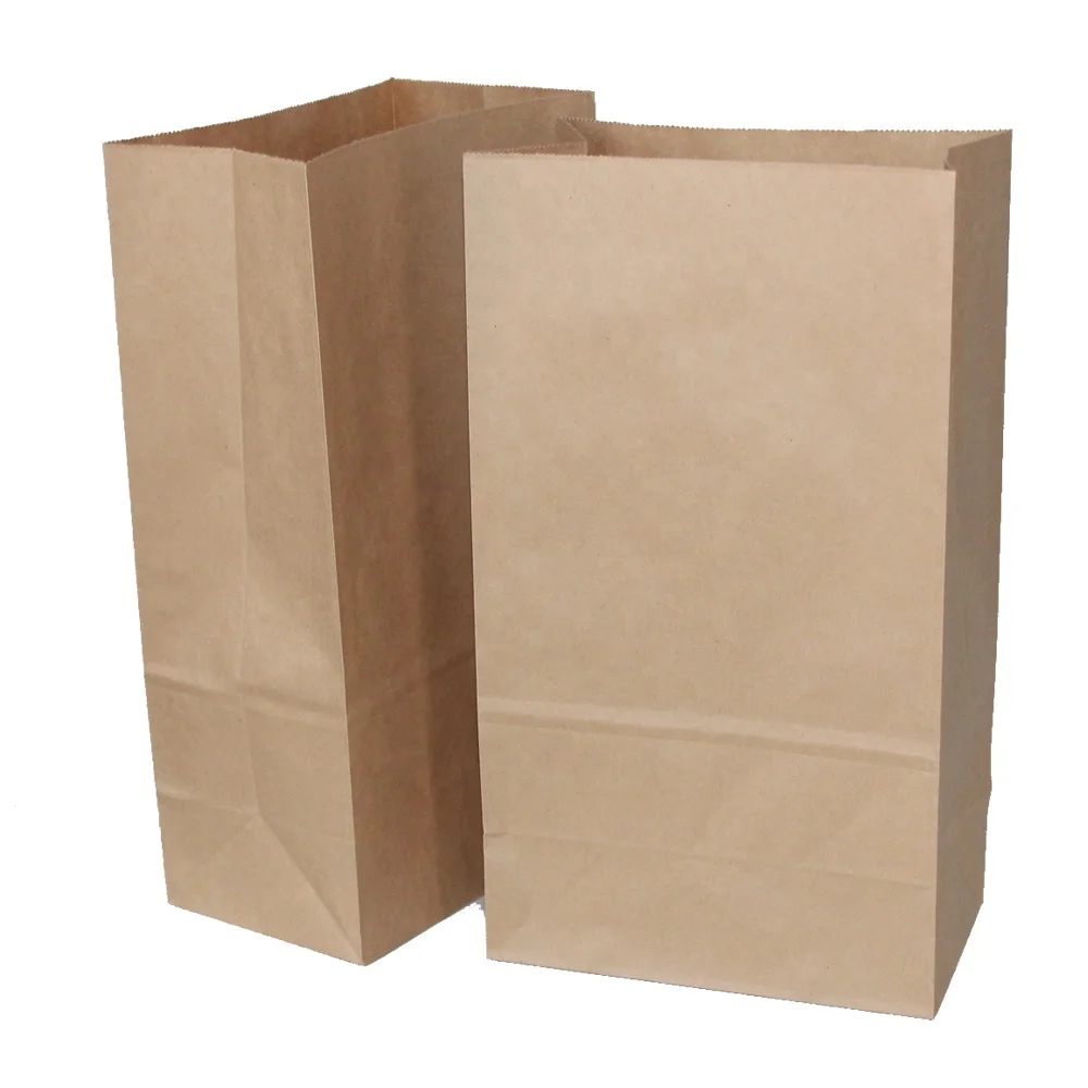 Custom Printed Your Own Logo Cheap Small White Brown Kraft Gift Craft Shopping Paper Bag Without Handles