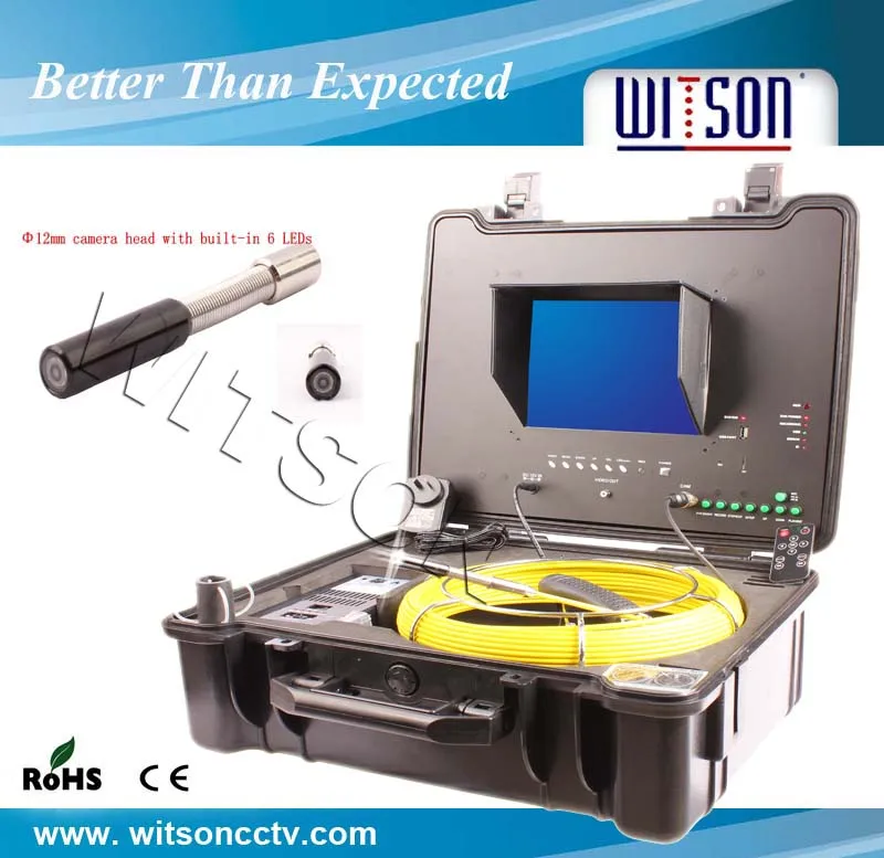 Witson водонепроницаемый канализационных инспекции камера 12мм маленькая камера голову, 10' tft жк-экран