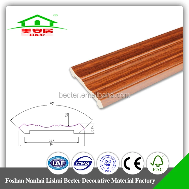 Plastic Foamed Cornice Moulding PVC Crown Moulding For House Project