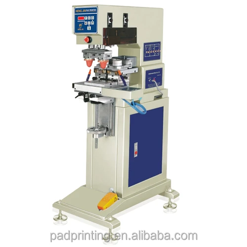 HP-125BY Hengjin automatic 2 color bottle cap pad printer with ink cup