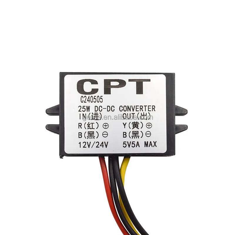 CPT DC 12v 24V to 5V 1.5A 2A 3A 5A понижающий преобразователь, модуль, регулятор напряжения, Автомобильный светодиодный адаптер питания