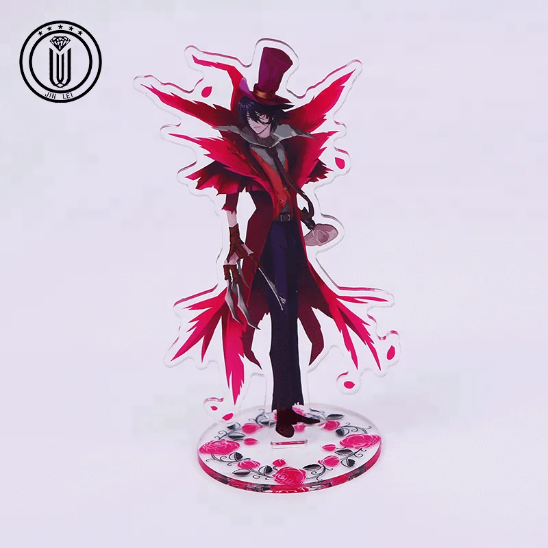clear translucent and transparent acrylic stand anime with base