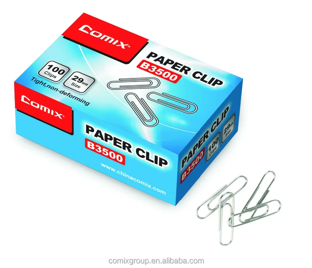 
 Школьные канцелярские принадлежности, плоский металлический зажим для бумаги  