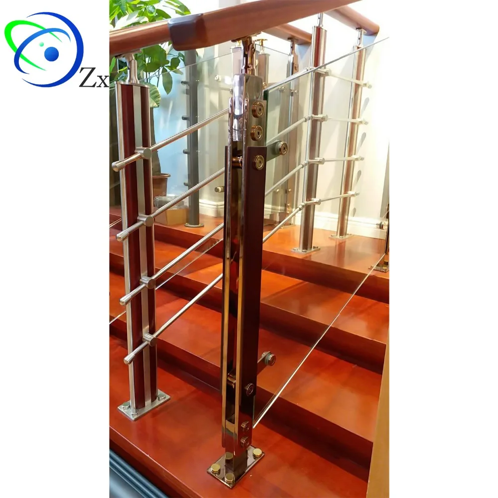 DIY Install inox SS 316 304 Stair balustrade post/railing column baluster pillar/stainless steel wood glass handrail