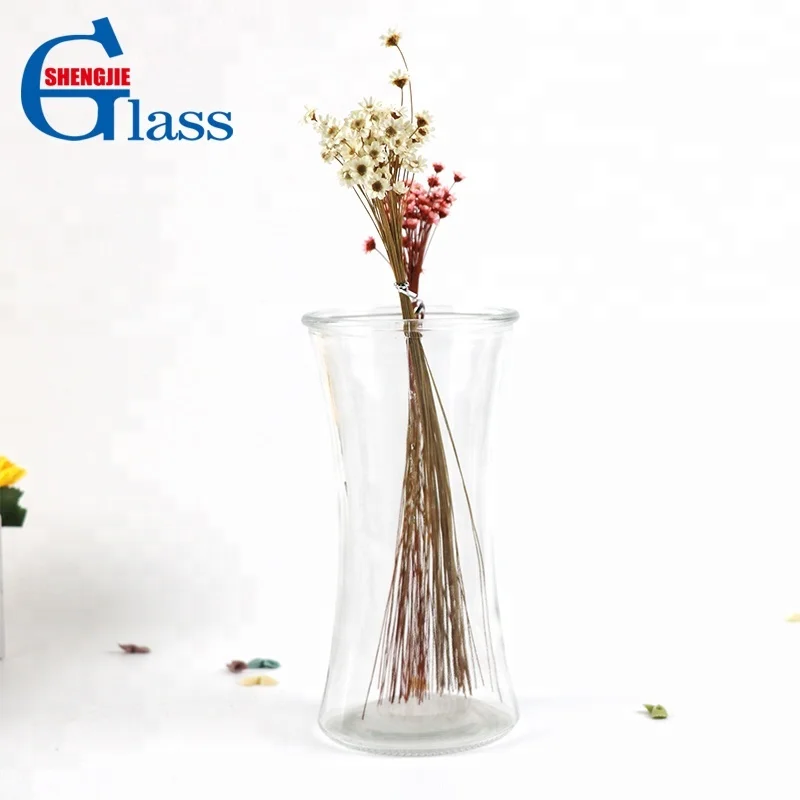 Decorative Super Clear Cylinder Glass Vase Transparent Flower Bottle 800ml Glass Flower Vase