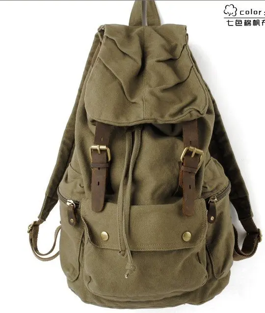 groene retro canvas rugzak rugzak tas leger fitnessruimte