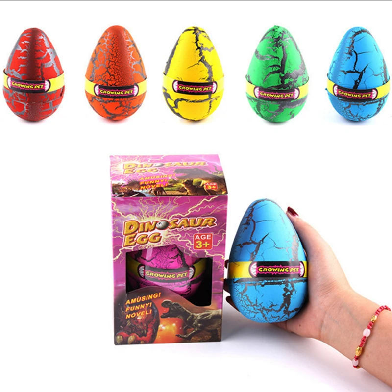 Novelty Dinosaur Egg Magic Hatching Growing Dinosaur Toys 12*8cm Dinosaur Fossils Eggs For Kids