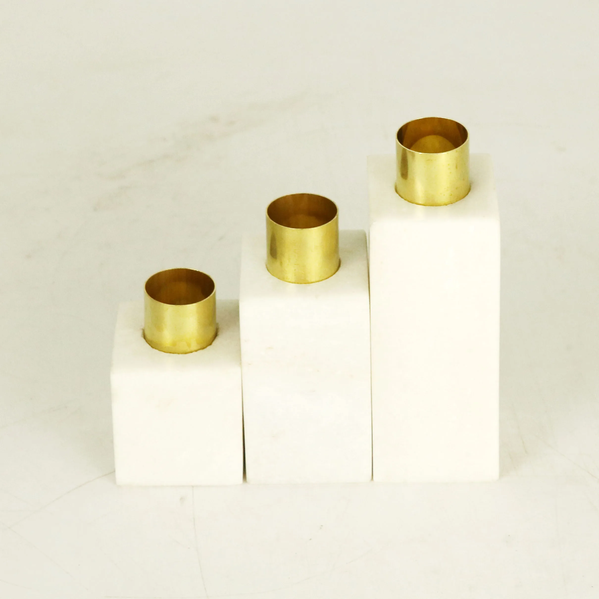 Marble Candle Holder, white stone candle jars