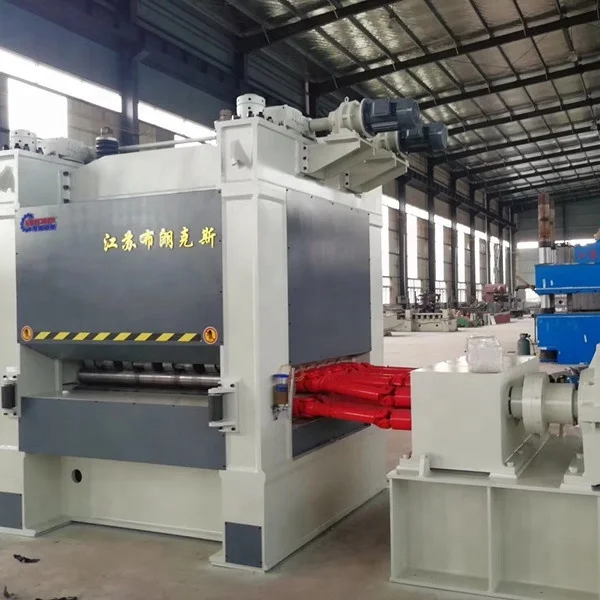 
thick metal heavy gauge plate sheet board leveling straightening flattening machine device equipment 