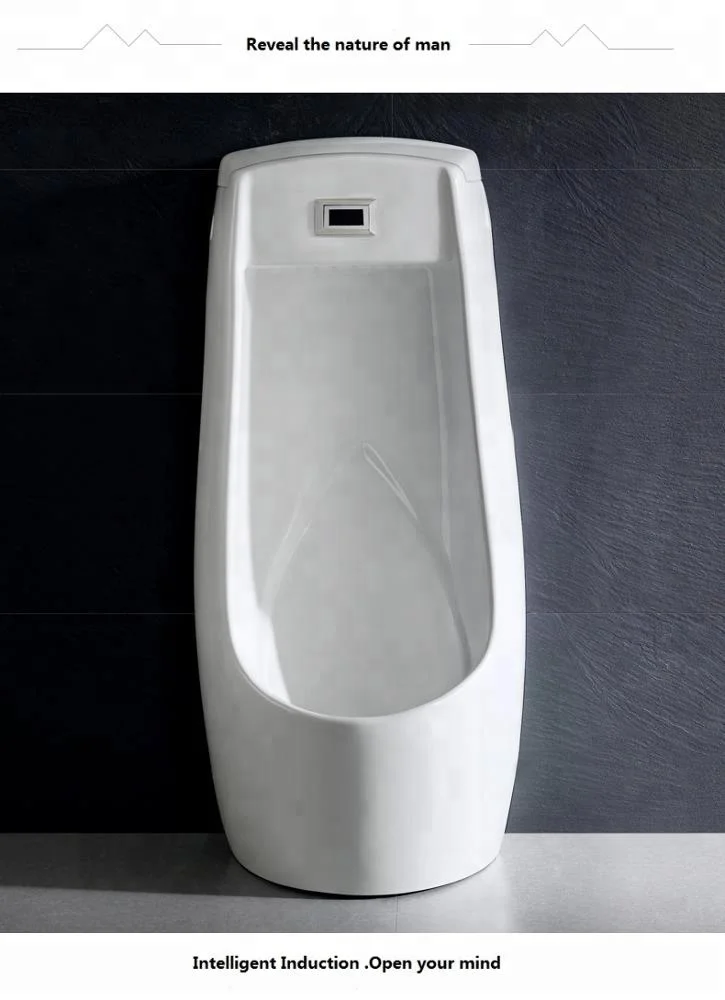 Integrated Automatic Urinal Flush Valve Ceramic Urinal