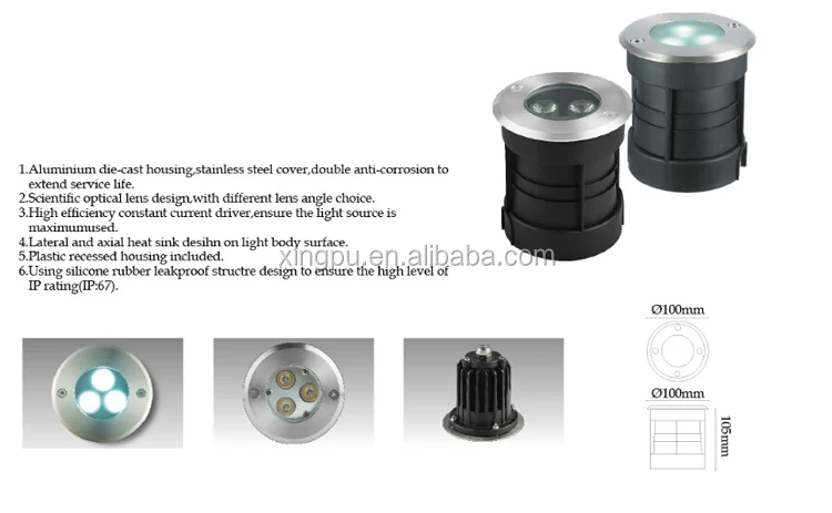 
Hot sale mini 3W underground led light for garden 