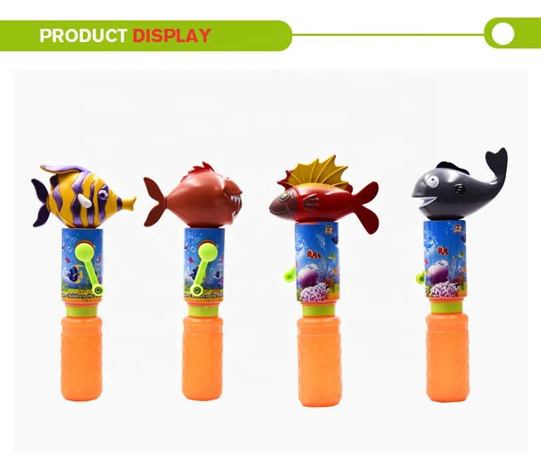marine organism plastic hand shake syringe  water gun toy kids with sweet candy