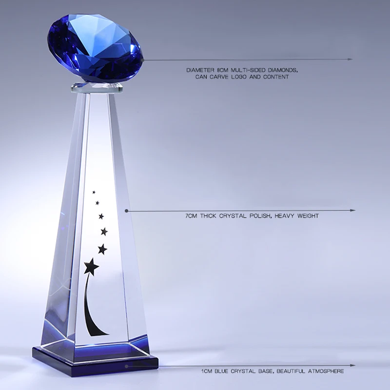 new design crystal diamond trophy award
