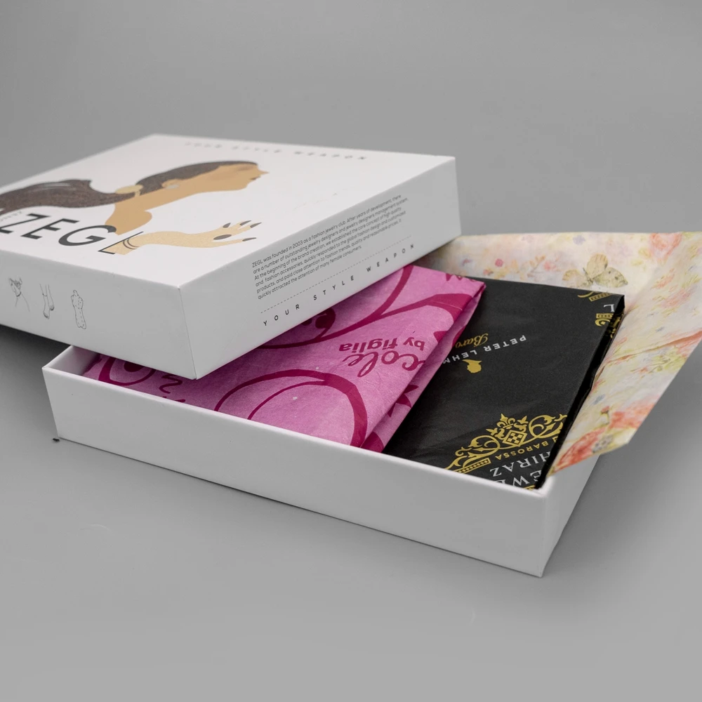 Customized printed17gsm a4 size tissue paper with company logo