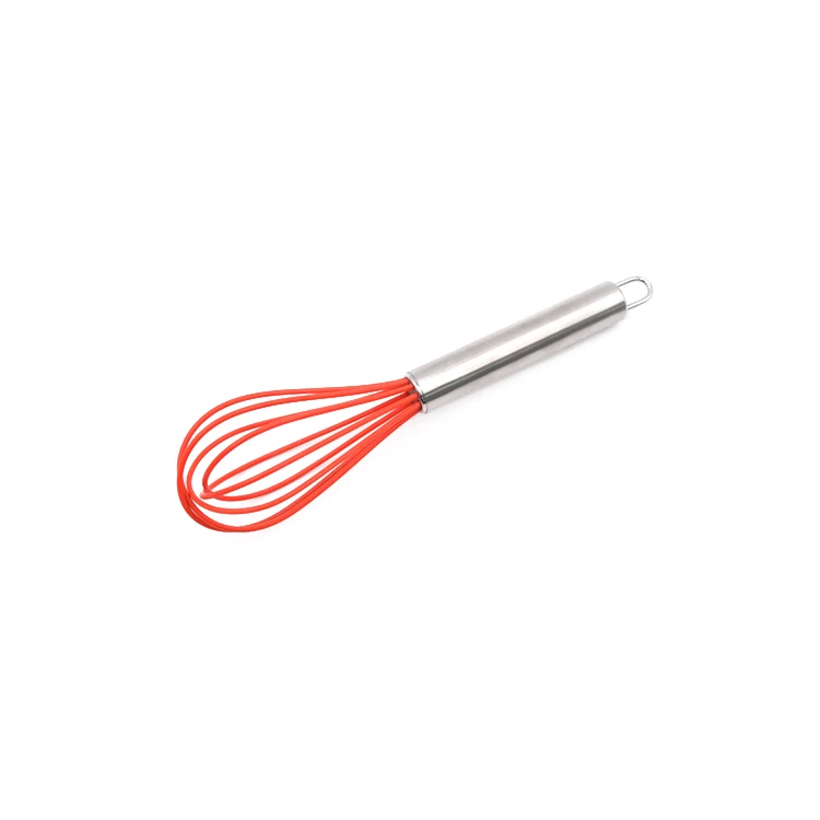 Restaurant Tools Silicone Beater Egg Whisk Utensil With Plastic Handle