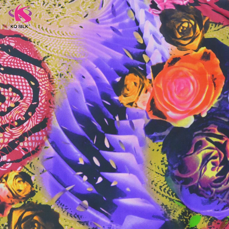 
Hot Sale Habotai Silk Abstract Floral Printed Silk Fabric Fashion Fabric 2017 