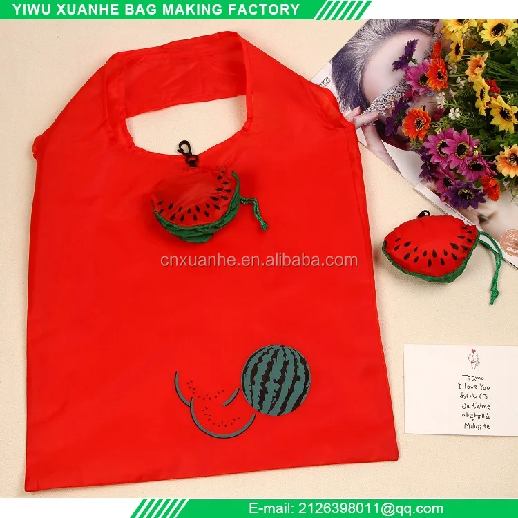 Wholesale Eco Tote Bag Reusable Shopping Bag Strawberry Foldable Waterproof Shopping Bags