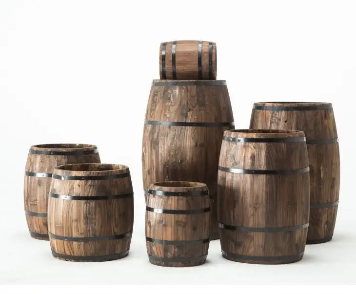 Decorative wooden barrel craft use bar decor wood barrels