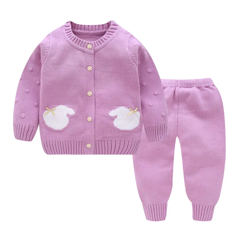 Вязаный свитер с узорами для маленьких мальчиков и девочек, комплекты одежды