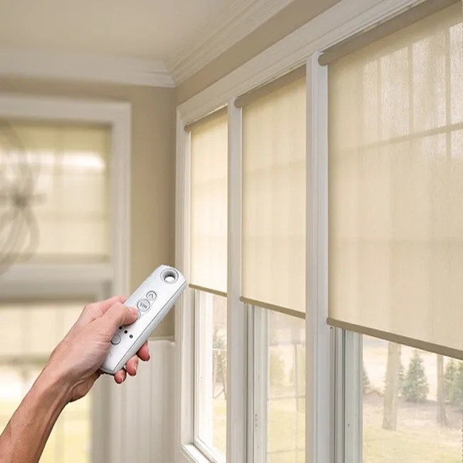 smart home electric wifi control sunscreen roller blinds