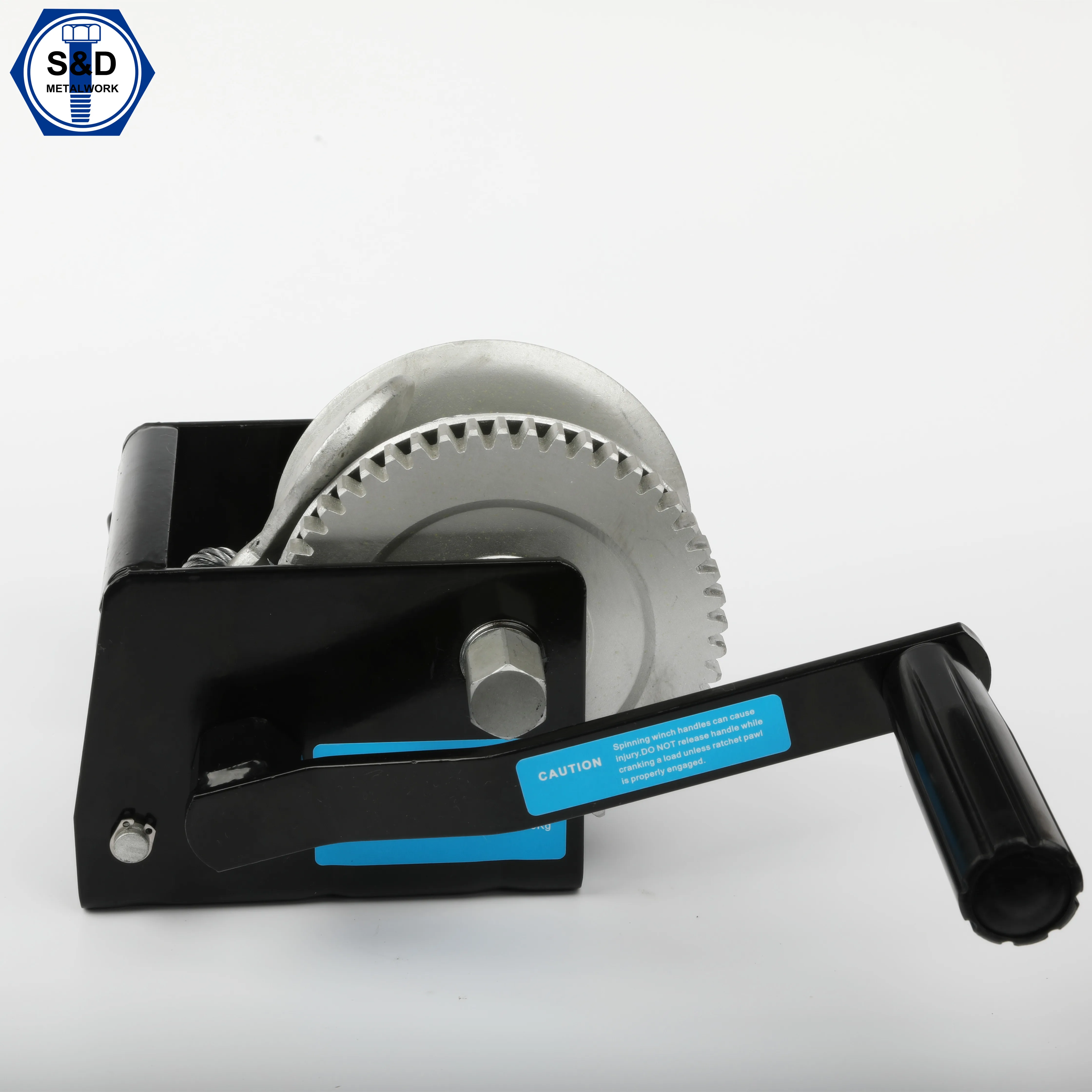 mini boat trailer rope portable hand puller double drum parasail telescopic mast winch of 700kgs