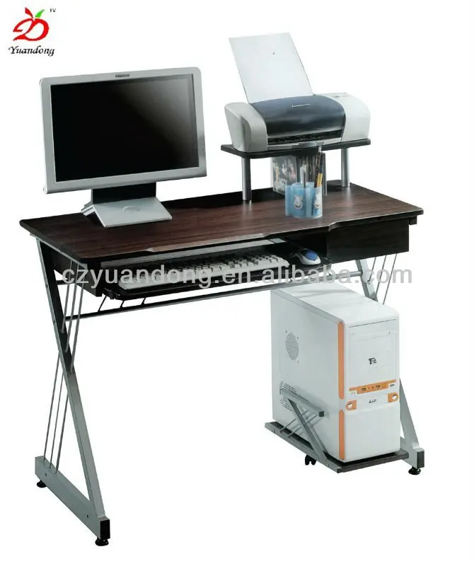 Современный прочный офисный стальной деревянный компьютерный стол