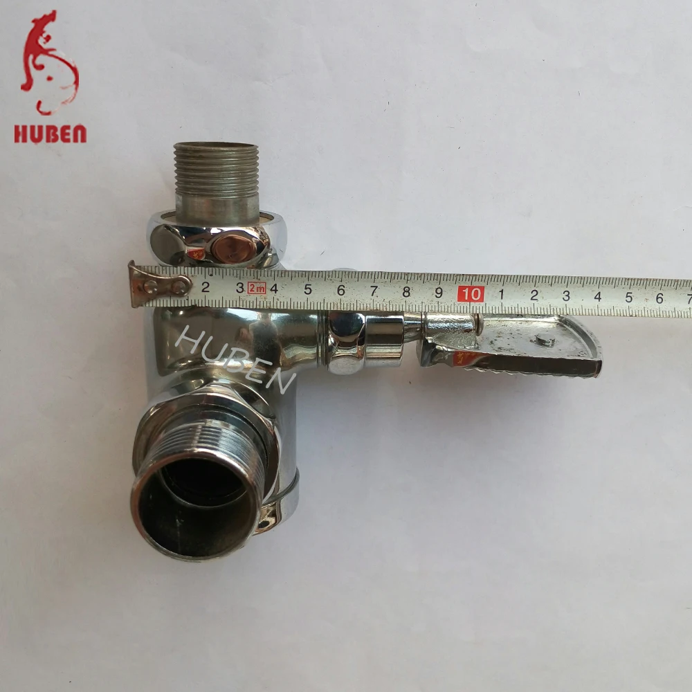 
Chrome plated foot operated flush valve for toilet 